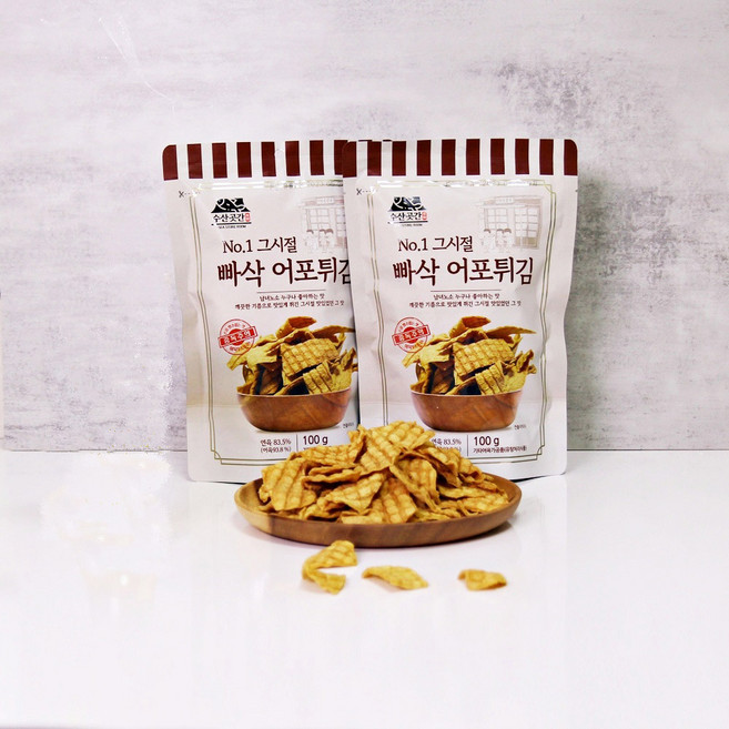 수산곳간 그시설 빠삭 어포튀김 100g_어포튀각 맥주안주 꾸이꾸이 꾸이맨, 100g, 20개
