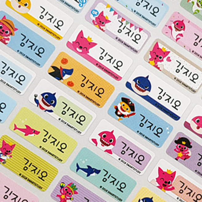 누리몰 1 방수네임스티커 6장, 1개, 1-5 핑크퐁 소형 6장