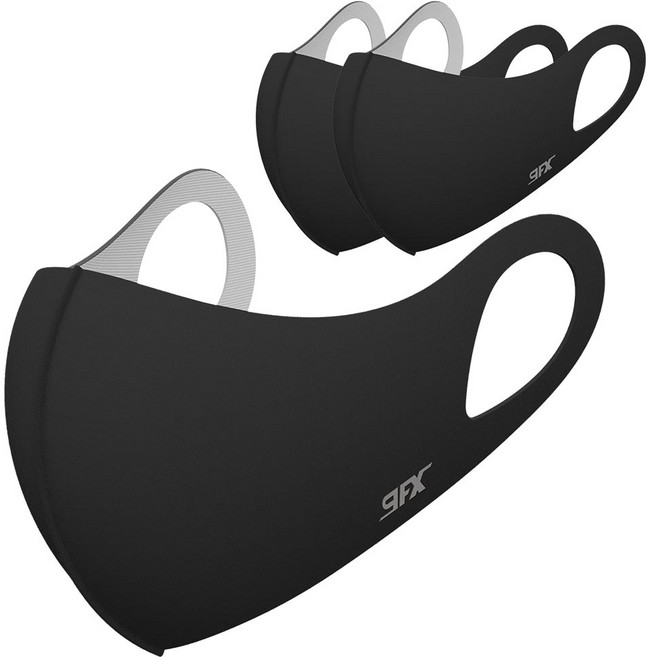 나인에프엑스 스포츠 데일리 페이스 마스크, 블랙, 3개