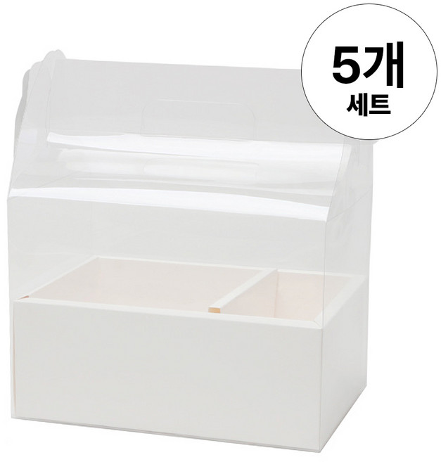 플라워박스 투명 과일 꽃 선물 박스 상자 포장 케이스 세트, 5개, 화이트