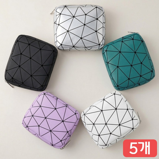 방수 생리대 파우치 다용도 사각 지퍼 이너백 여성 용품 화장품 보관 5종