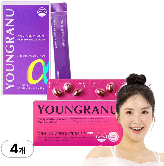 [장영란 다이어트] 영라뉴 파비플로라 알파CD 세트 (장용성 파비플로라 PRO + 알파CD 이지핏), 4박스, 14회분