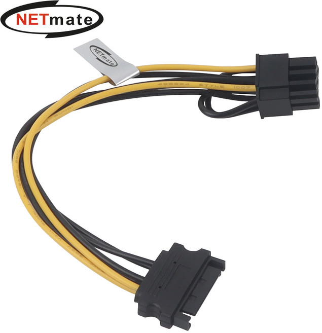 강원전자 넷메이트 SATA 파워 15핀 / PCI-E 8핀 케이블 0.2m NM-SAT06, 1개