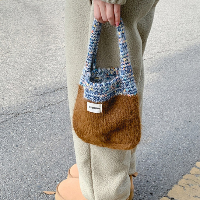손뜨개 가방 겨울 니트 미니 가방 데일리 겨울 가을 손가방