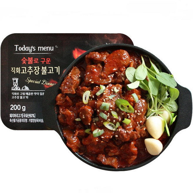 숯불로 구운 직화 고추장불고기, 1개, 200g