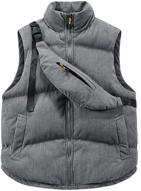 빅사이즈 힙색 패딩조끼 세트 오버핏 코듀로이