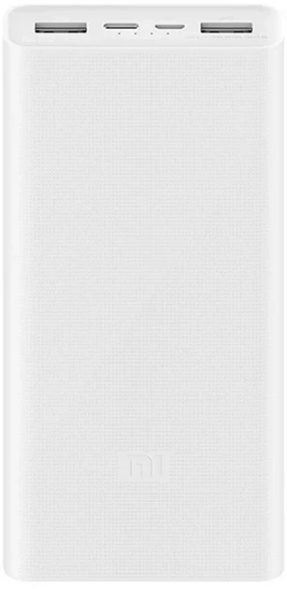 Xiaomi Power Bank 3 20000mAh USB-C 양방향 고속 충전 MAX 18W 휴대용 여행 Mi Powerbank 휴대폰 노트북, 01 하얀색