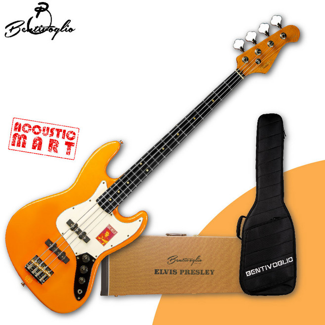 벤티볼리오 엘비스프레슬리 베이스기타 EJ3W CO 코랄오렌지 플러스에디션 하케+긱백, 1개