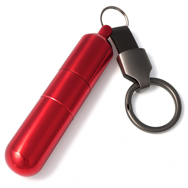 하루굿즈 휴대용 재떨이 담배 꽁초 냄새차단 야외 실외 재털이, 1개, 레드