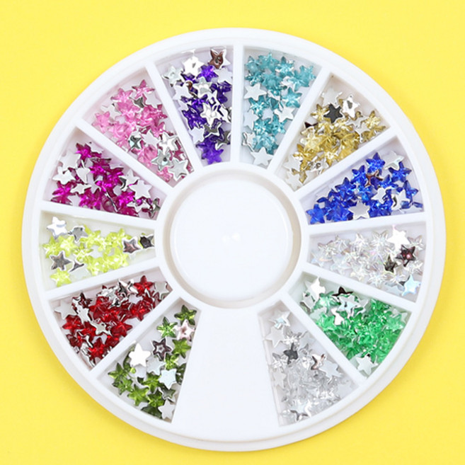 컬러네일스톤 별모양 12칸 12색 세트, 1개