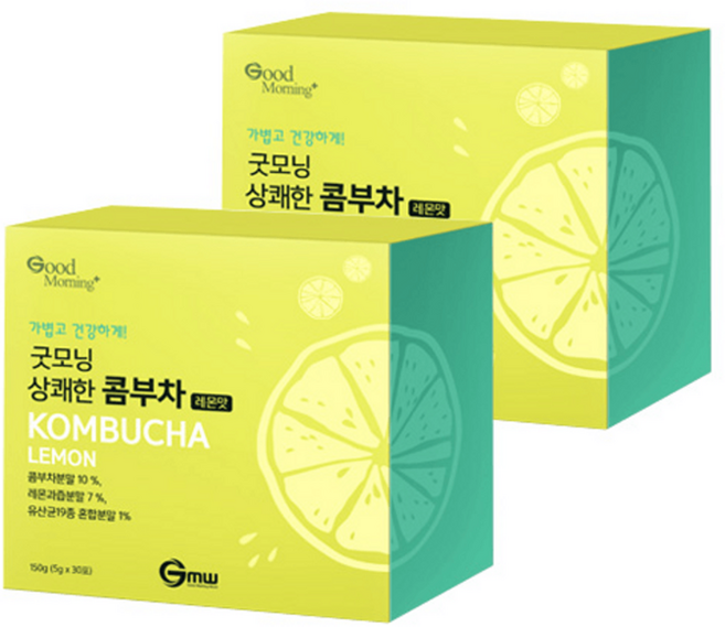 굿모닝 상쾌한 콤부차 레몬맛, 2개