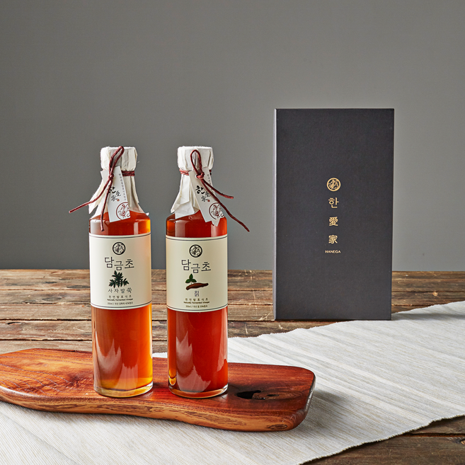 담금초(사자발쑥 칡) 2종 선물세트 2호 / 강화 사자발약쑥식초(3년산) 350ml 보해산 칡식초(3년산) 350ml / 한애가, 1개