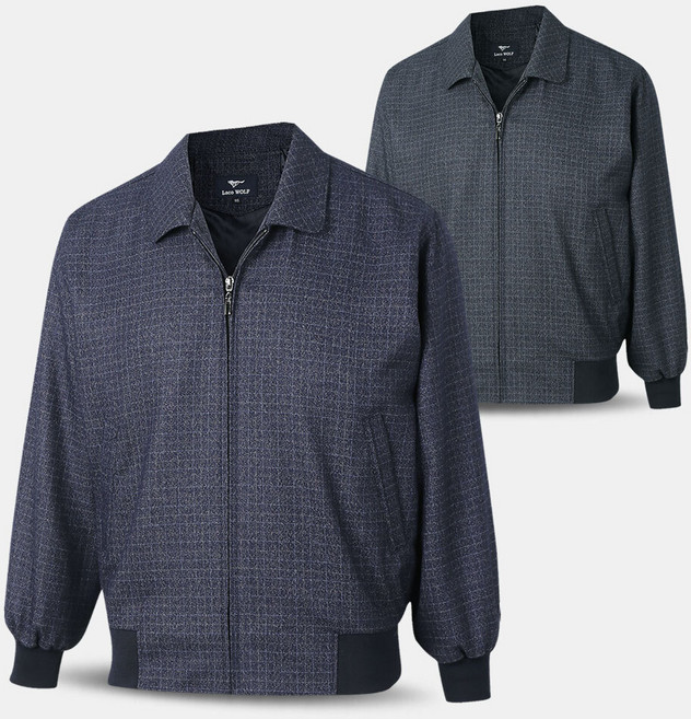 남성 시보리 밴딩 체크 신사 점퍼 GJP05 중년 봄 가을