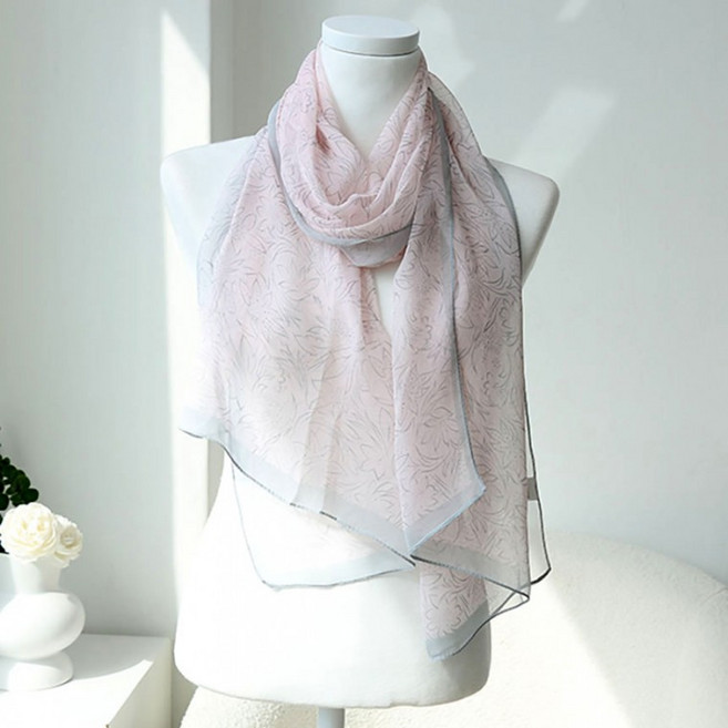 목도리 간절기 깃털 여성 가을 쉬폰 봄 머플러 롱 스카프 여자 중년