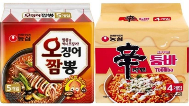 농심 오징어짬뽕 5입 + 신라면 툼바 4입, 1세트