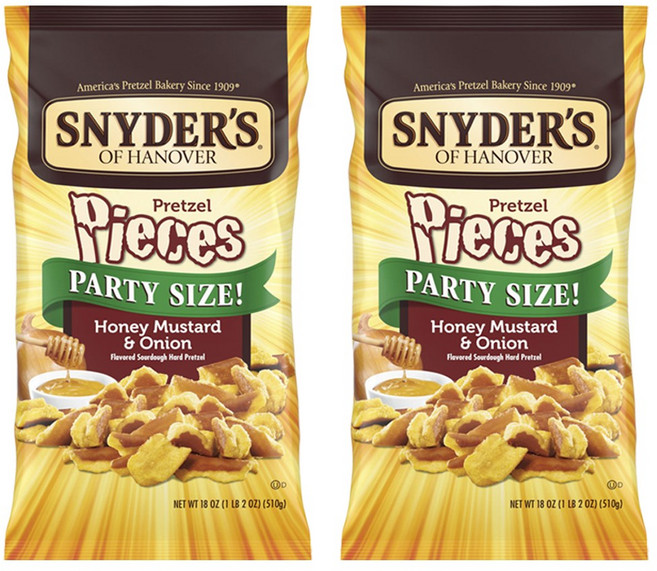 스나이더스 프레첼 피스 파티 사이즈 허니 머스터드 & 어니언, 2개, 510g