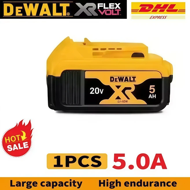 100% 오리지널 DEWALT 배터리 20V 5.0-6.0AH 충전식 리튬 이온 배터리 DCB115 DCB118 Dewalt 공구 배터리 d, 09 1PCA5.0A