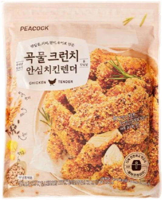 피코크 곡물크런치 치킨텐더, 3개, 500g - 쿠팡