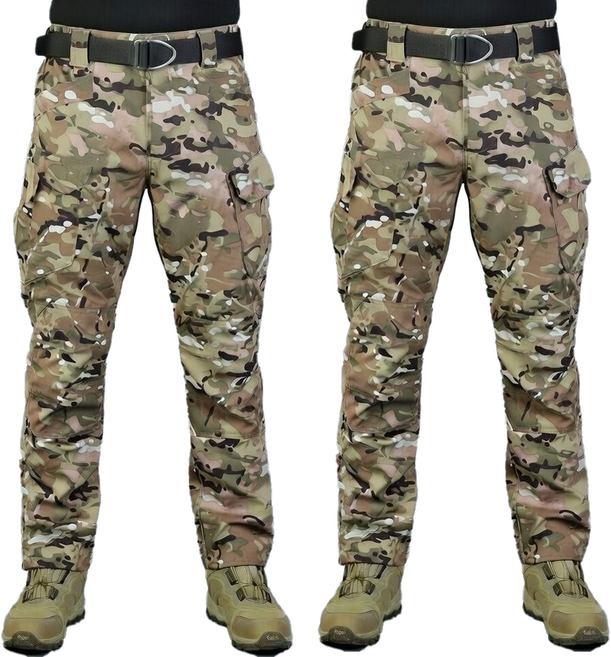 1+1 봄 여름 고급 스판 IX7 튼튼한 전술 바지 작업복 택티컬 등산 낚시 외출 춘추 전술복 작업, 밀리터리베이지+밀리터리베이지(봄)