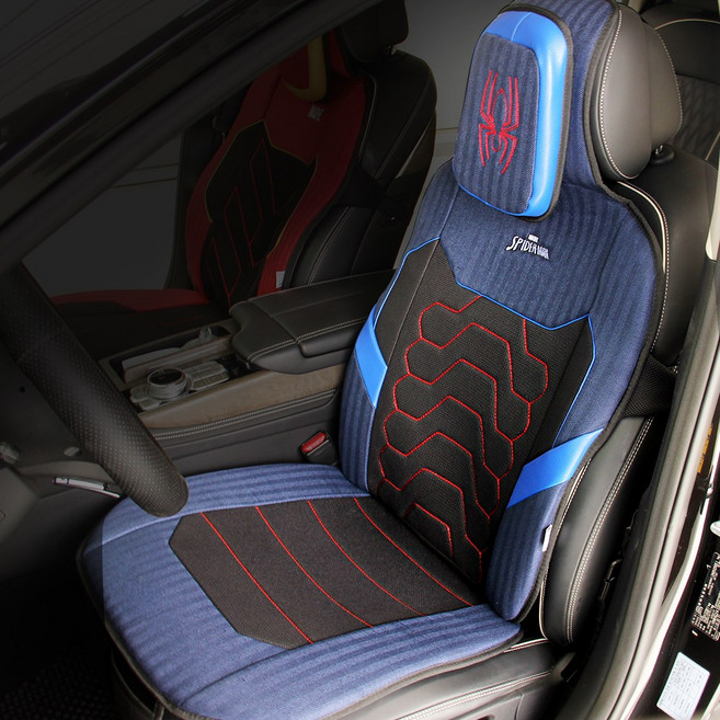 베베카 키덜트 감성 패션용 차량용 시트커버 앞좌석 운전석 마블 시리즈 커버 신차선물 새차선물 남친선물 아빠선물 30대 40대 50대 시트커버, 스파이더맨, 2개