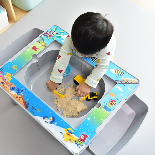 9in1 플레이테이블 유아책상, 9in1 플레이 테이블+시트지2종+후기약속, 쿠션체어(아이보리+민트), 향균 모래놀이 1kg+도로교통 틀, 1개