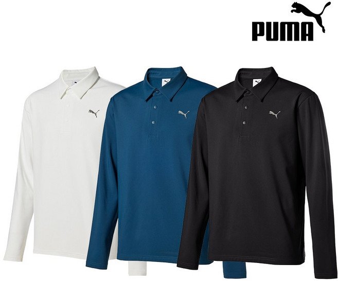 (신상) PUMA 푸마 골프 남성 폴로 긴팔 티셔츠 긴소매 카라티 필드웨어 가성비 골프웨어