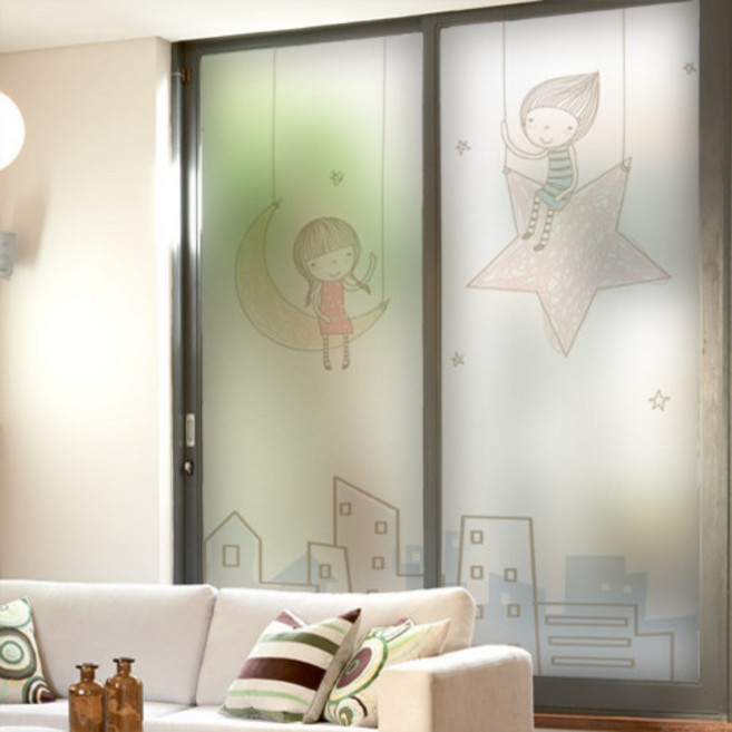 ih760m-무점착유리시트드림월드시리즈유리문시트지, B타입-소녀