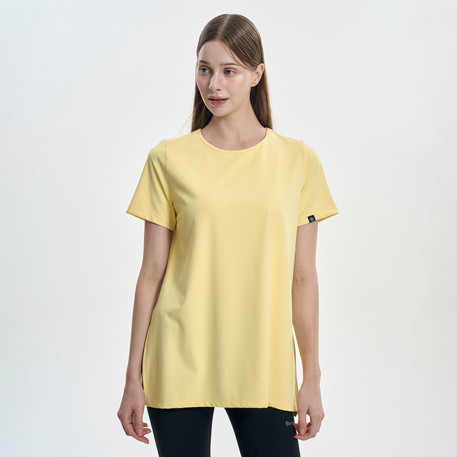 힙커버 오버핏 티셔츠 롱티 기능성 여자 반팔 필라테스복 상의