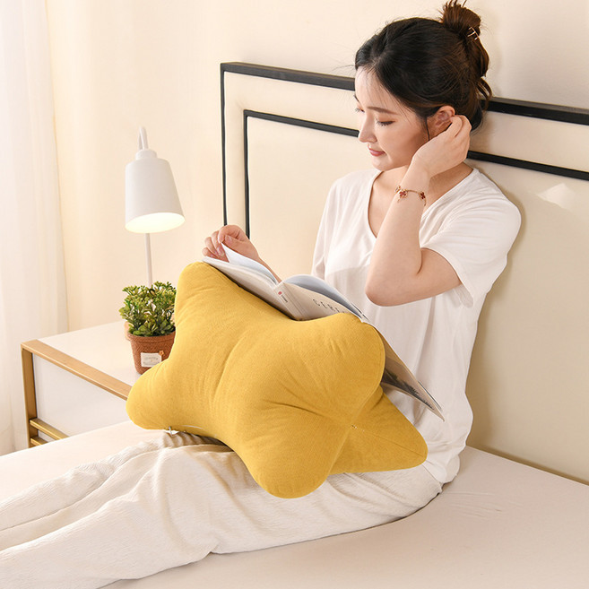 소파 쿠션 허리 지지 목편안 낮잠 쿠션, 노란색-50*30*30