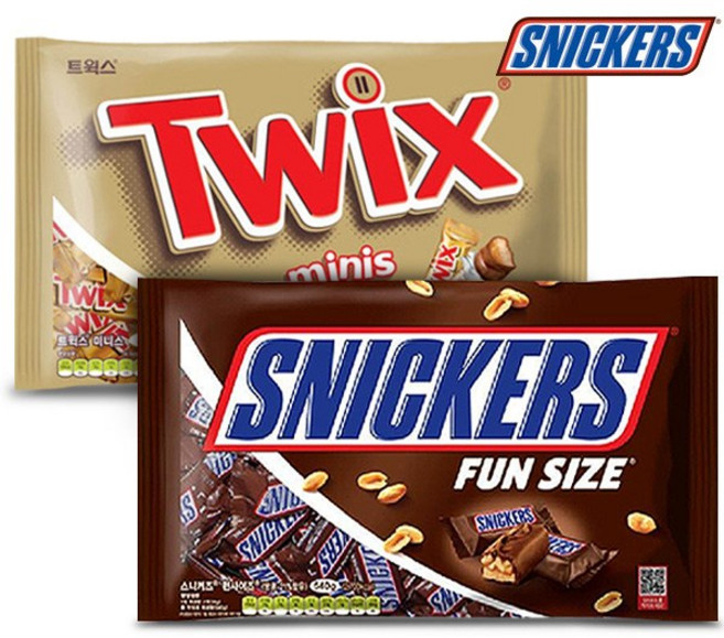 초코바 미니 스닉커즈 500g + 트윅스 500g, 1세트