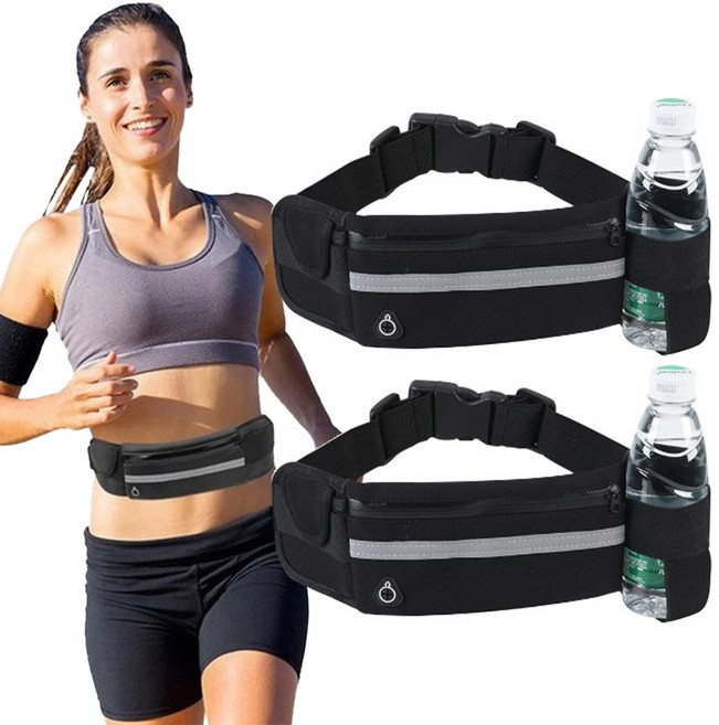 아케이바이 초경량 방수 러닝벨트, 블랙, 2개