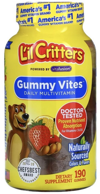 릴크리터스 Lil Critters Gummy Vites 데일리 종합비타민 구미젤리 190개 LIL-01629, 190정, 1개