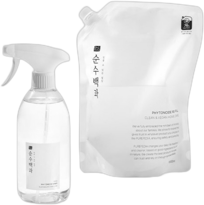 순수백과 피톤치드 편백나무 스프레이 탈취제, 1개, 1500ml