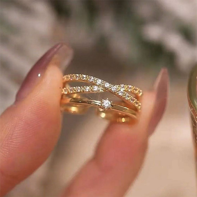 FANSYLI 다이아반지 모이사나이트 큐빅 랩다이아 반지 커플링 사이즈 조절 가능 프로포즈반지 20250303J015