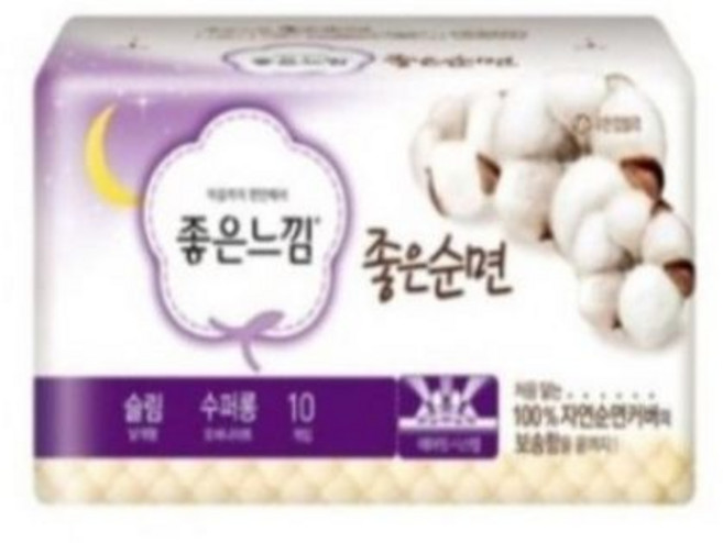 좋은느낌 좋은순면 슈퍼롱 오버나이트 생리대 날개형, 10개입, 9개