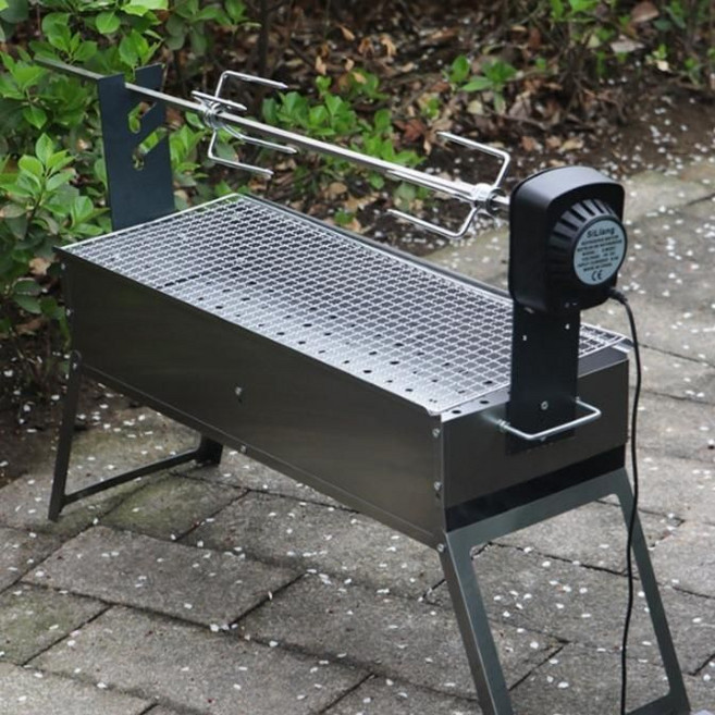 바베큐 회전 전기 그릴 양꼬치 돼지고기 햄 캠핑 꼬치 기계, D. 60x23cm, 1개