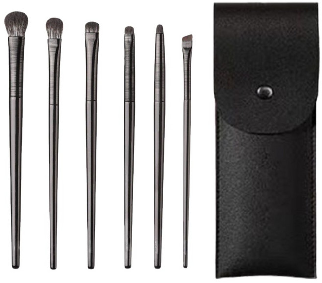 엑스비지 블랙 아이메이크업 브러쉬 6종세트, 1개, Black
