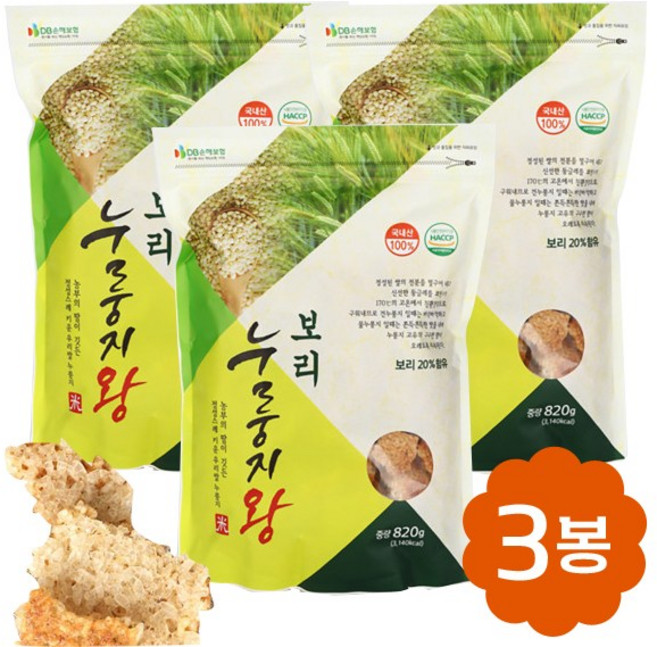 쌍지뜰 보리누룽지왕 820g, 3개