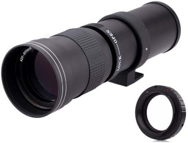 420-800mm F/8.3-16 수동 슈퍼 망원 줌 렌즈 T2 어댑터 캐논 1200D 760D 750D 700D 650D 600D 70D 60D 5DI, 한개옵션0
