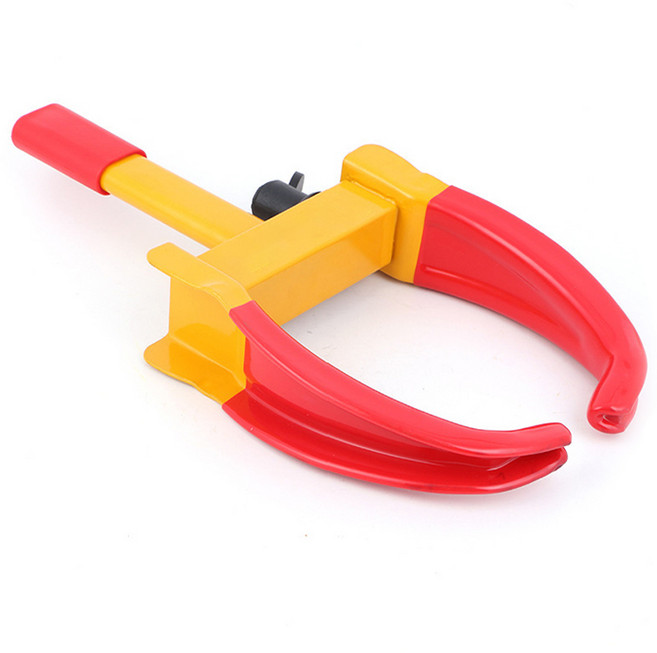 메이크잇 자동차 도난방지 휠락 트레일러 잠금장치 타이어 자물쇠, 레드 + 옐로우, 1개