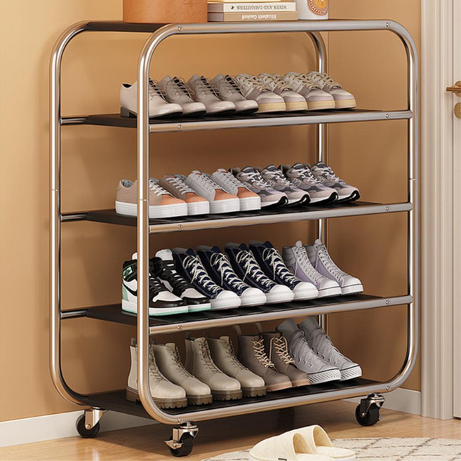 사무실 현관 신발정리대 이동식 스텐 철제 진열대 선반 학원, 화이트 5단, 5단