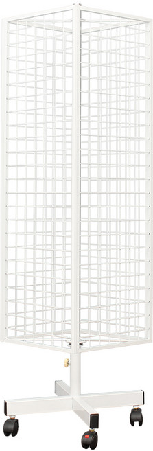 JNCP 사각 회전진열대 액세사리진열대 이동진열대 철망진열대 매장진열대, 대, 화이트, 1개