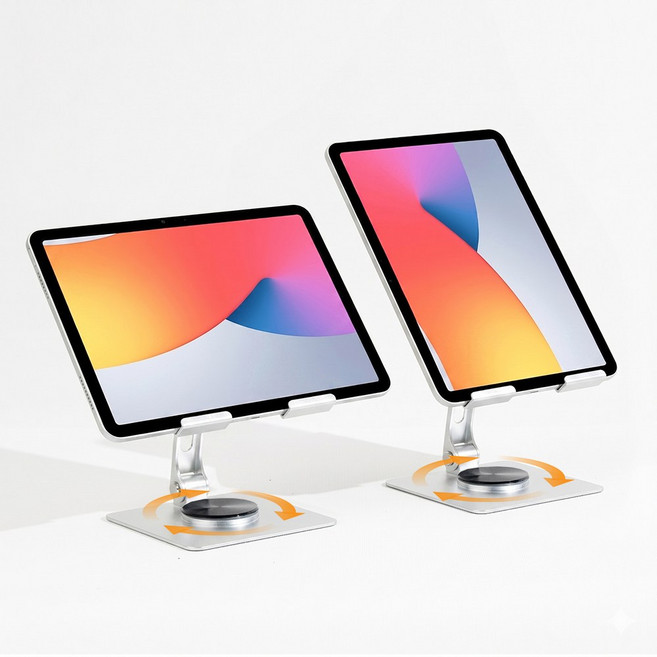 코지스 회전형 스탠드 접이식 태블릿 거치대, 실버, 1개