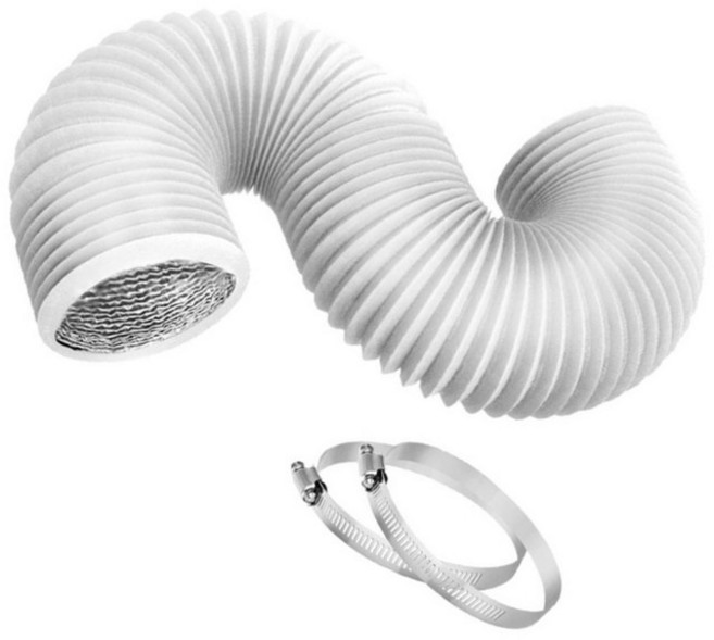 HVAC 환기 난방 냉각 배기를 위한 2개의 클램프가 있는 공기 덕트 유연 알루미늄 건조기 통풍 호스 호스, 1개