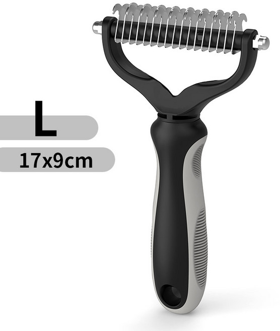 반려동물 털 제거 빗 고양이 개 브러시 손질 도구 강아지 깎기 다듬기 디매팅 디셰딩, 1개, Grey L