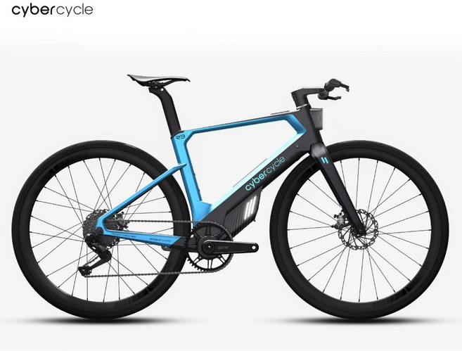 CyberCycle R3 電動輔助公路車 碳纖維 平把公路車, 黑藍,S, 1個