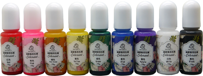 QIAO QIAO DIY 滴膠專用色精 UV膠樹脂染料, 一份5入顏色隨機, 1個