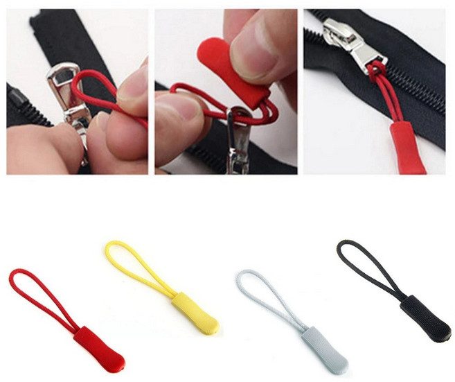 등산복 가방 편리한 계폐용 지퍼고리 손잡이 매듭 지퍼 손잡이 풀러 1P, 블랙, 1개