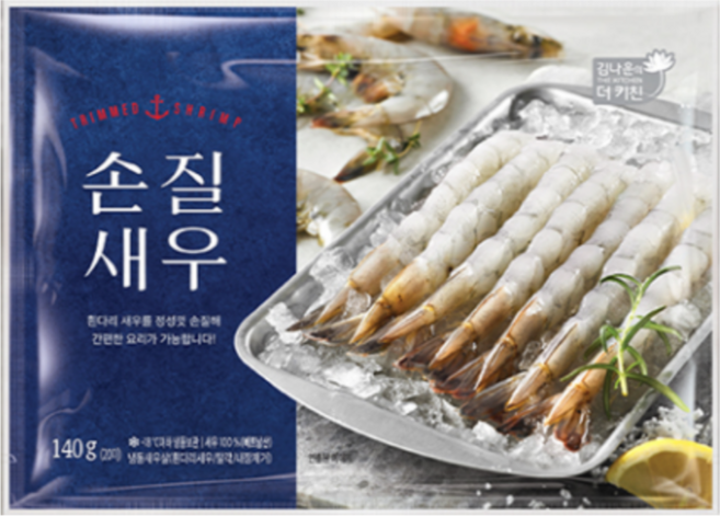김나운 더키친 손질새우 명작 흰다리새우 140미, 140g, 7개
