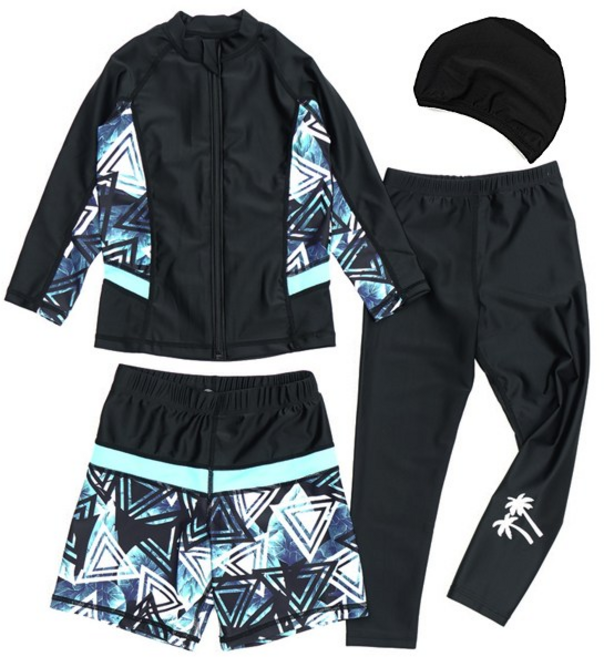 아동 래쉬가드 3종세트+모자